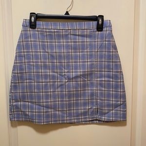 Blue Plaid Ultra High Rise Skirt